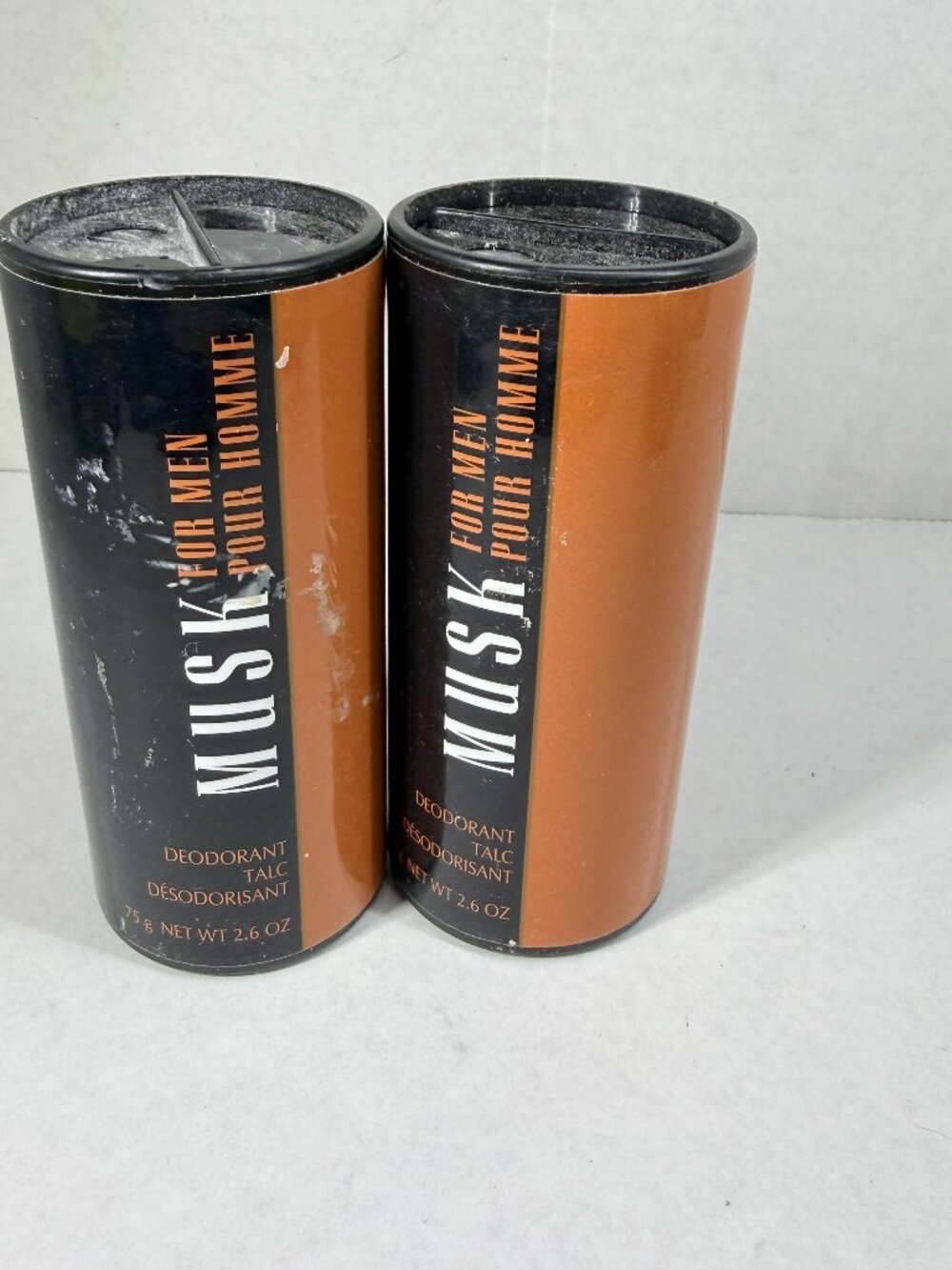Musk for Men by Avon Talc Powder 2.6 oz New Vintage Lot of 2 Old Stock